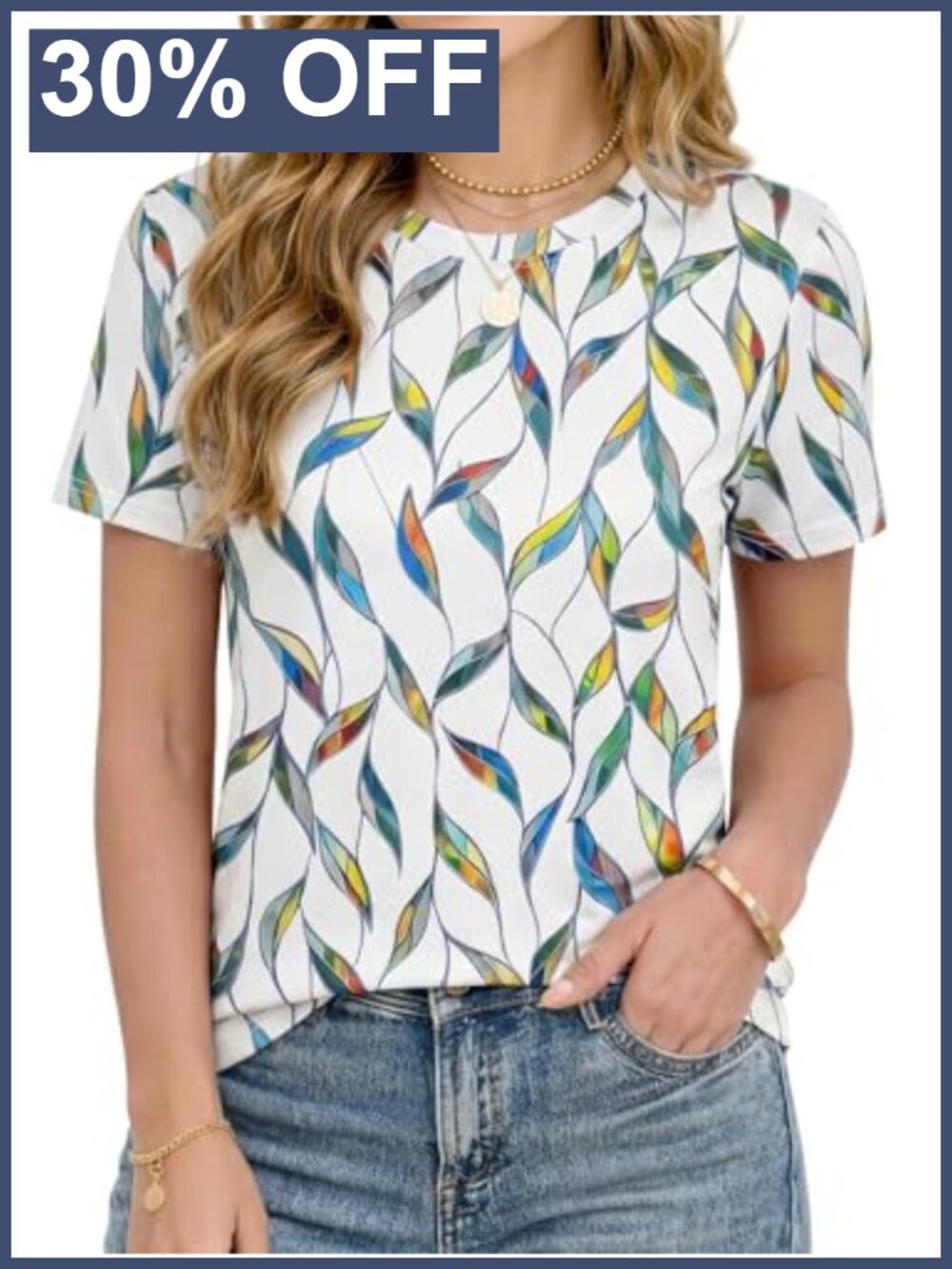 Women's Cooling Short Sleeve T-Shirt Floral Print Stretch Blouse Casual Summer